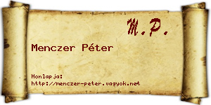 Menczer Péter névjegykártya